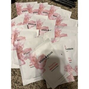 LOT OF 17 ELVIS+ELVIN ROSE REVITALIZING TREATMENT ANTI WRINKLE FACIAL MASKS 3.0